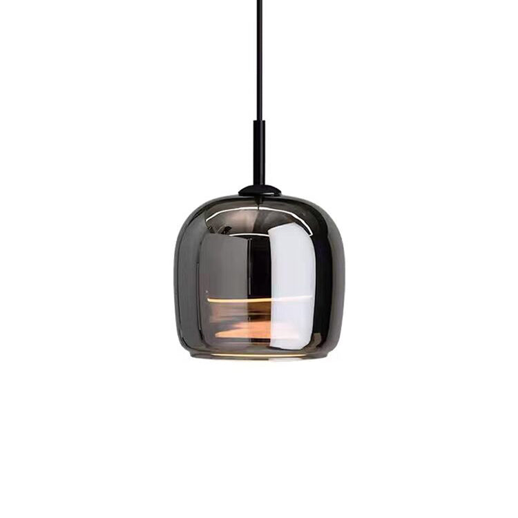 Pendant Light Glass 16.0 cm Black Bedroom Kitchen Island Scandinavian Hanging Ceiling Lamp E27 Modern Nordic Lighting | Thomler