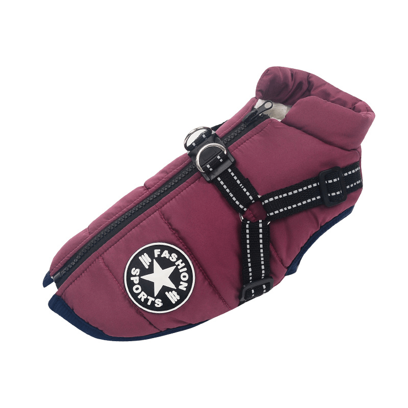 Insulated Dog Coat with Built-In Harness – Water-Resistant Winter Jacket for Dogs, Reflective Trim | Thomler