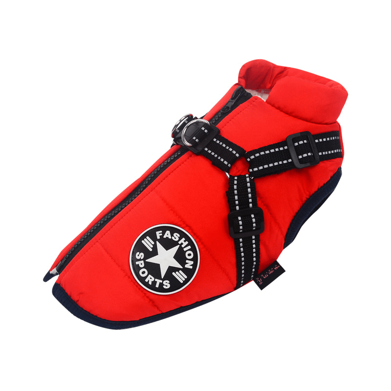 Insulated Dog Coat with Built-In Harness – Water-Resistant Winter Jacket for Dogs, Reflective Trim | Thomler