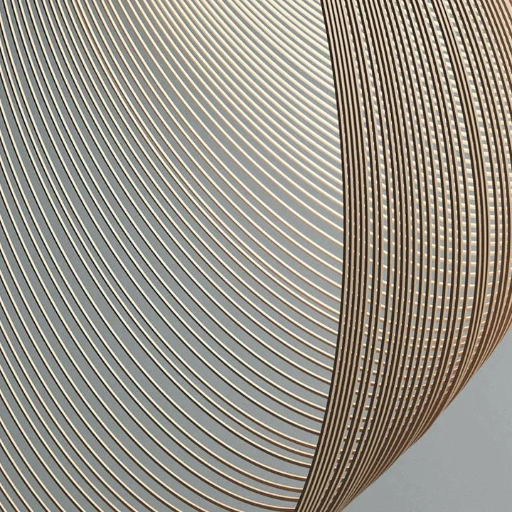 Pendant Light Flexible Plywood 15.7 in Wooden Shade Walnut Hanging Ceiling Lamp Dining Living Room Modern Scandinavian | Thomler