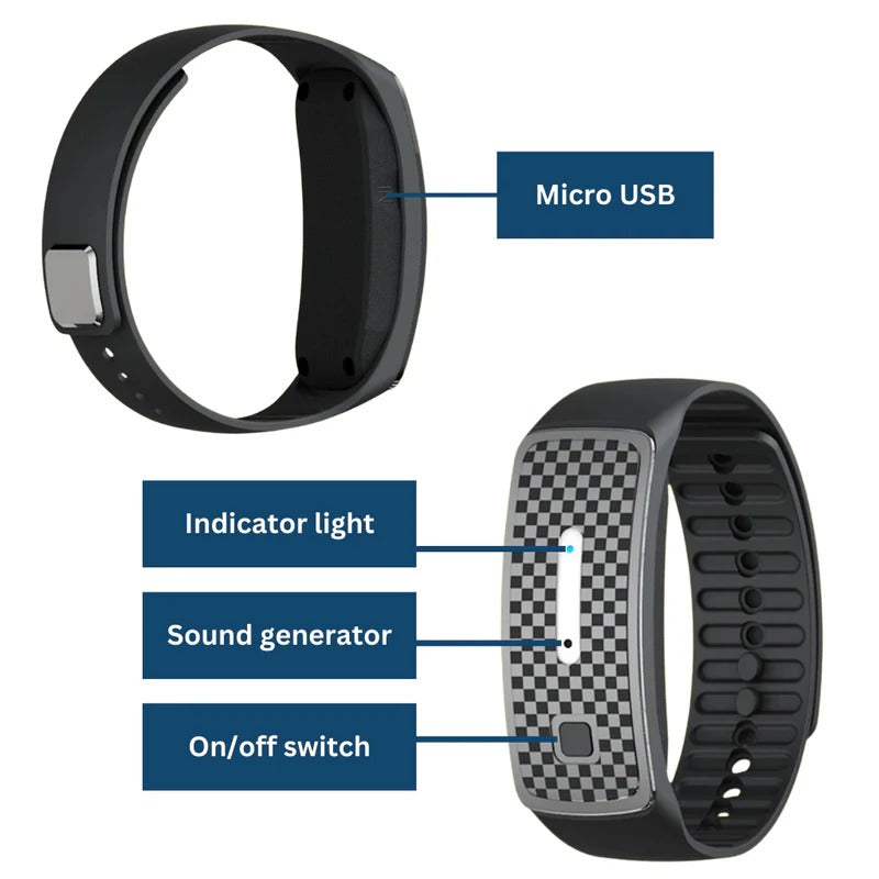Ultrasonic Insect Repellent Wristband – Rechargeable Bug Deterrent Band for Outdoor Activities, Travel & Camping | Thomler