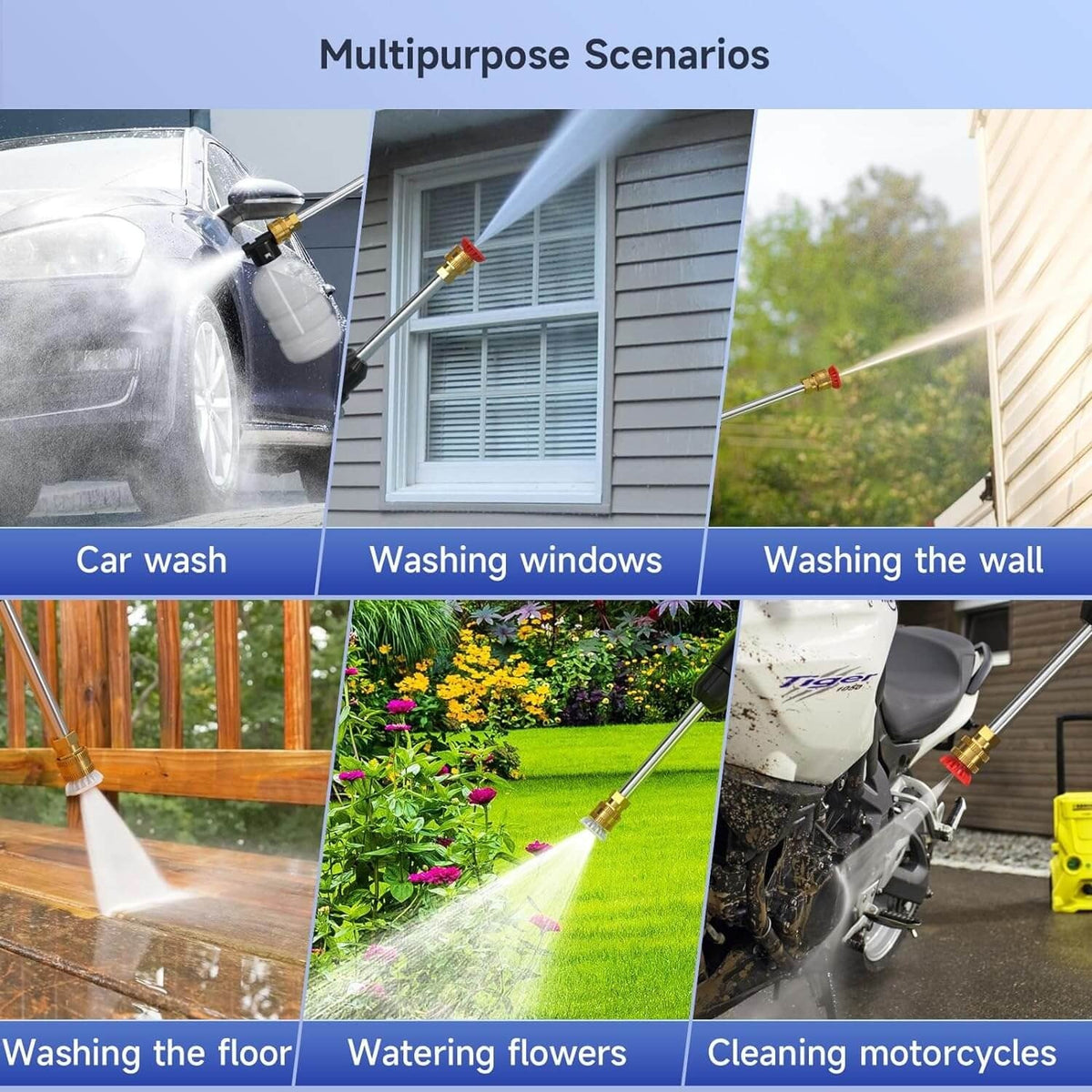 Rechargeable Pressure Washer with Dual Battery Pack for Cars, Patios & Outdoor Cleaning – Portable Cordless Spray Gun | Thomler