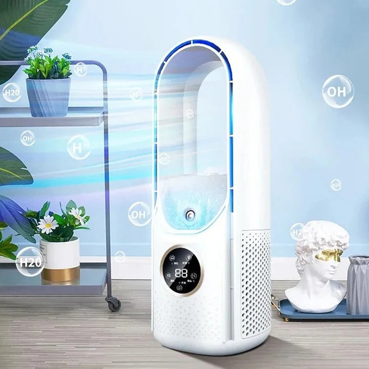 Whisper-Quiet Bladeless Personal Air Cooler for Desk and Bedroom, Portable Compact Desktop Fan with Multiple Speed Settings, Energy-Efficien | Thomler