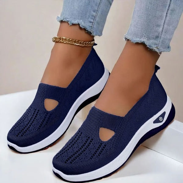 Women's Cushioned Slip-On Walking Shoes – Breathable Mesh Upper, Orthopedic Footbed, Anti-Skid Rubber Sole for All-Day Comfort & Stability | Thomler