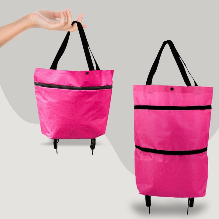 Rolling Cart Tote with Collapsible Frame for Groceries and Laundry – Portable Utility Hauler with Wheels | Thomler