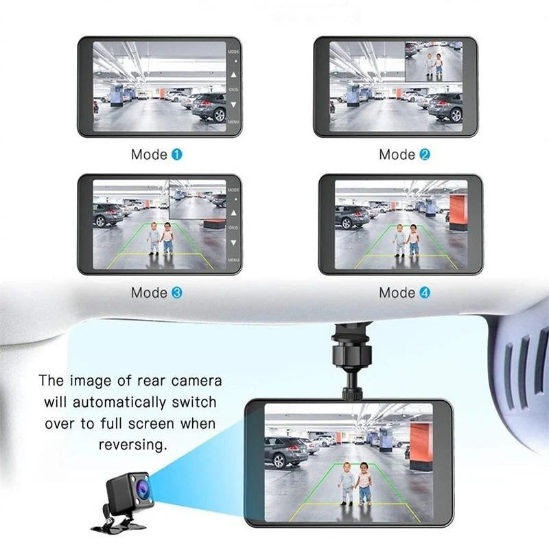Dual-Camera Vehicle Recording System with Night Vision & Wide-Angle Coverage for Front and Rear | Thomler