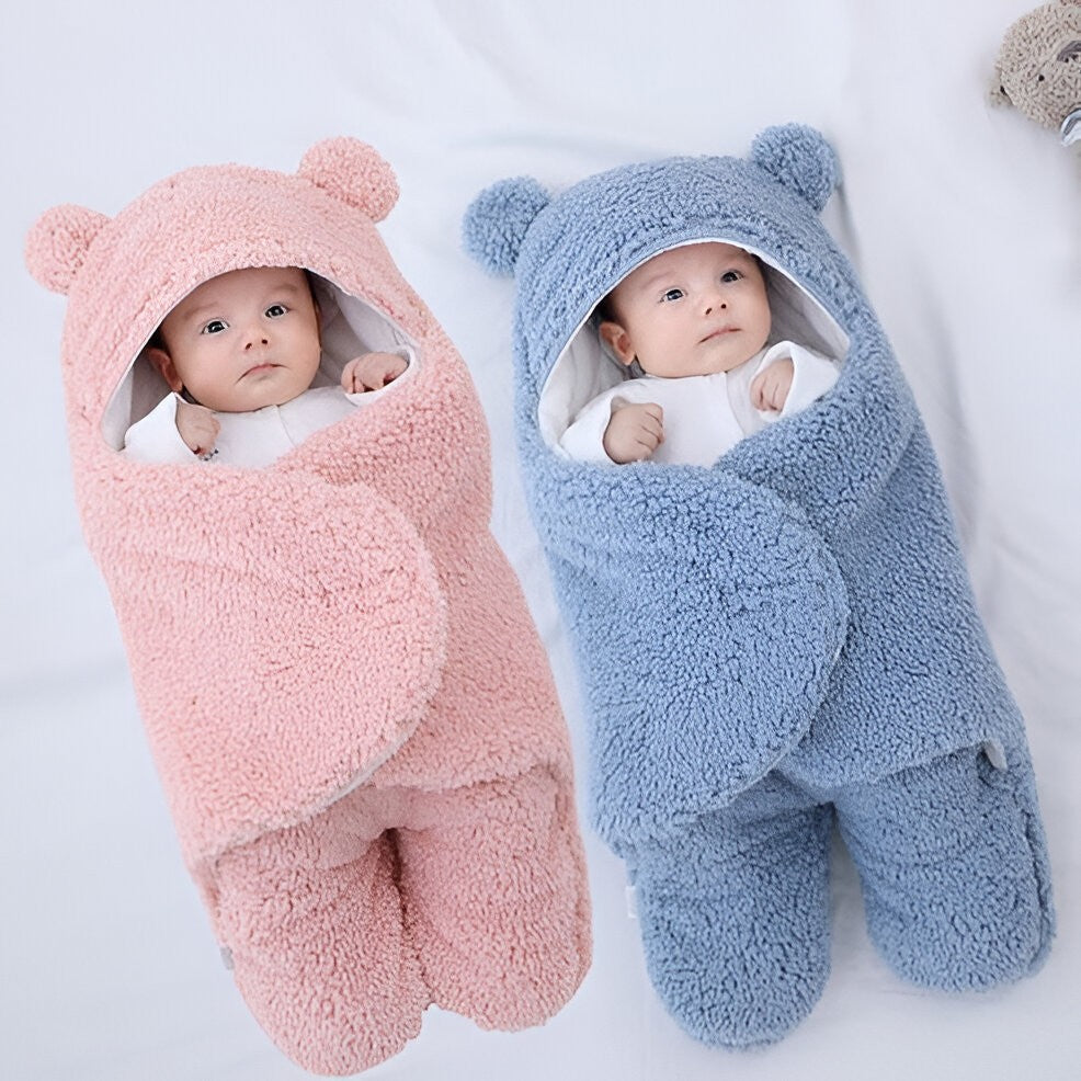 Soft Infant Wrap Blanket for Newborns & Toddlers – Machine Washable Cozy Swaddle for Crib, Stroller & Travel – 4 Colors | Thomler
