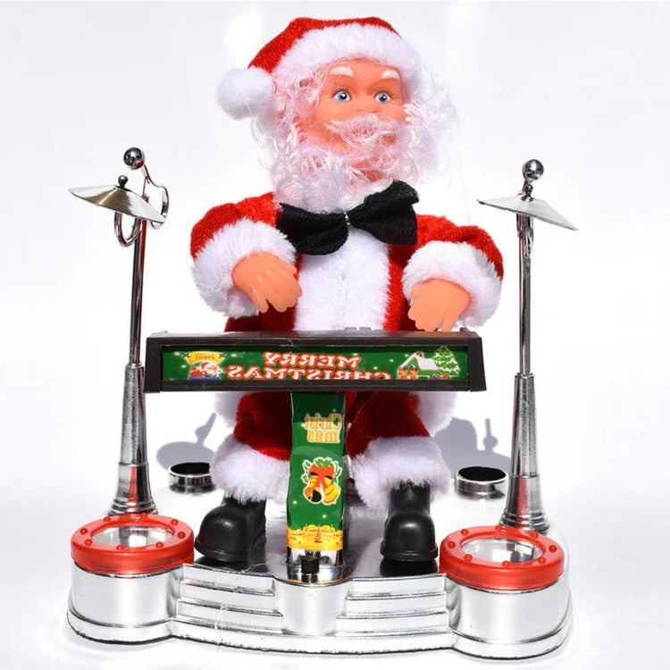 Motorized Santa Ladder Climber with Music & LED Lights – Battery-Powered Animated Christmas Decoration for Home Mantel Table Shelf Holiday | Thomler
