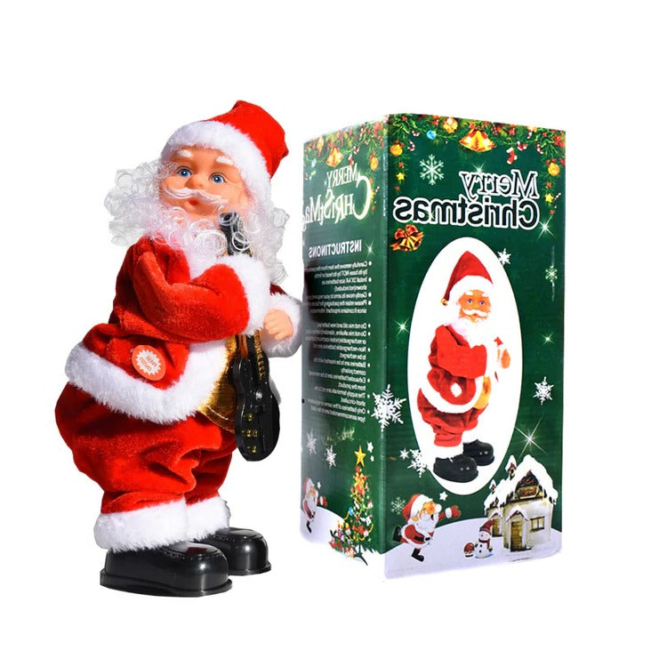 Motorized Santa Ladder Climber with Music & LED Lights – Battery-Powered Animated Christmas Decoration for Home Mantel Table Shelf Holiday | Thomler