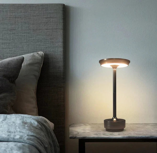 Rechargeable LED Table Lamp Touch Control 4 Brightness Levels Waterproof IP66 Metal Portable Battery Operated for Bedroom Living Room | Thomler