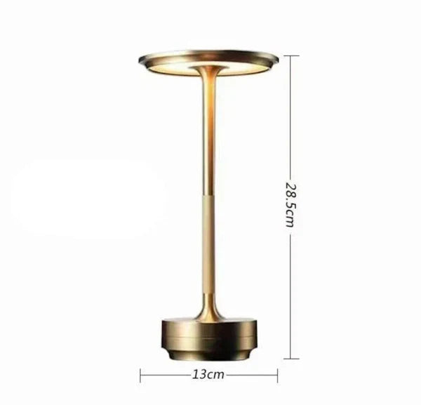 Rechargeable LED Table Lamp Touch Control 4 Brightness Levels Waterproof IP66 Metal Portable Battery Operated for Bedroom Living Room | Thomler