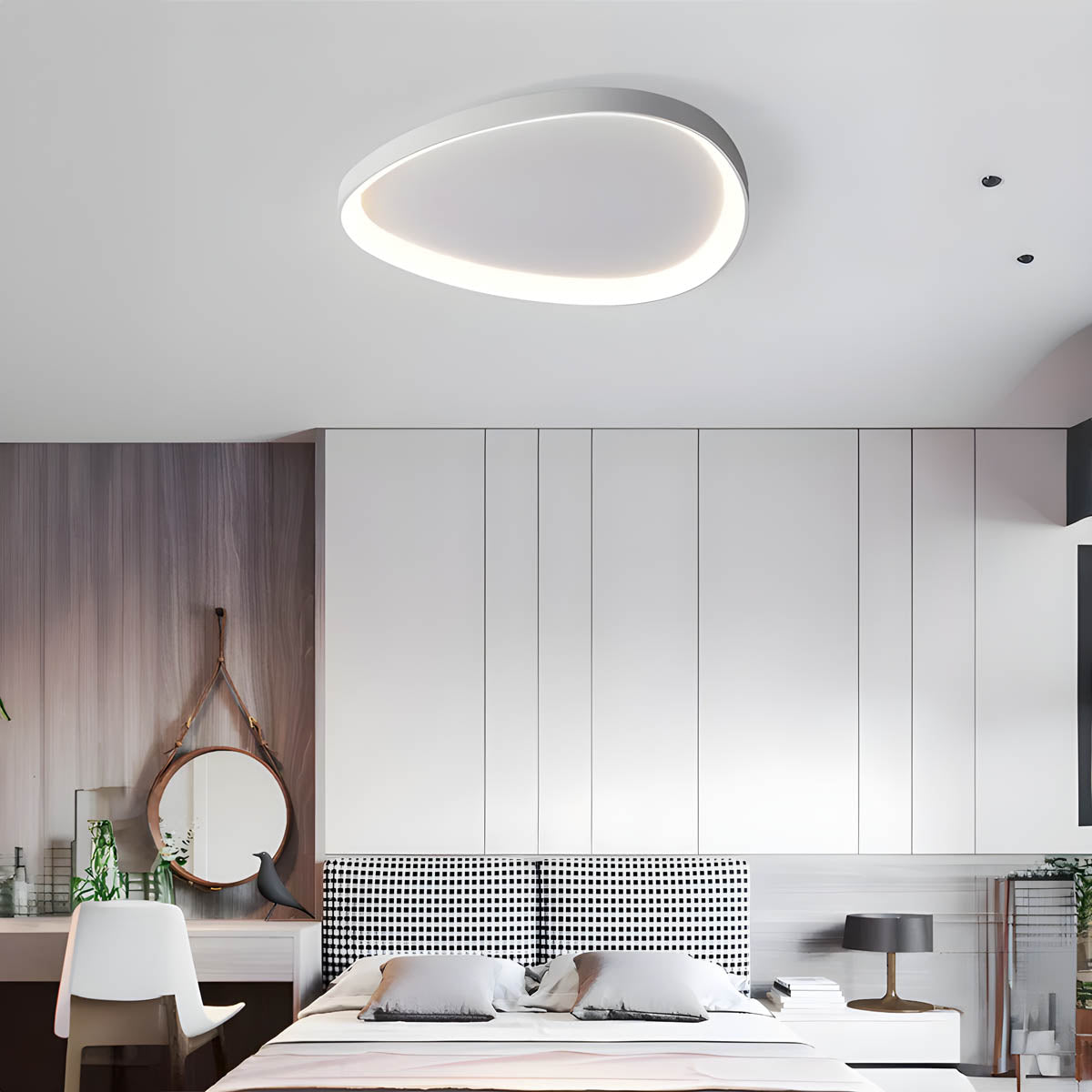 Ceiling Light Iron LED 90.0 cm Black Living Room Bedroom Dimmable Modern Flush Mount Lighting Fixture | Thomler