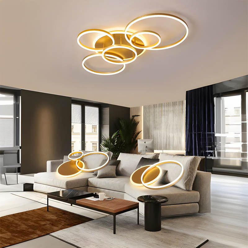 Ceiling Light Aluminium LED 115.0 cm Modern Living Room Bedroom Minimalist Ring Design | Thomler