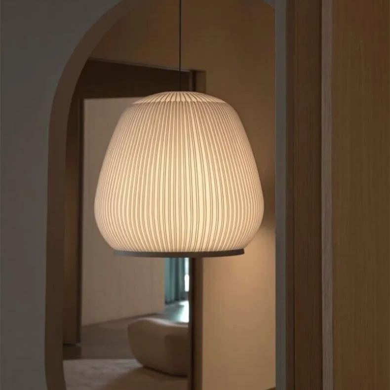 Pendant Light 45.0 cm 17.7" Lycra Beige Dining Room Scandinavian Hanging Ceiling Lamp | Thomler