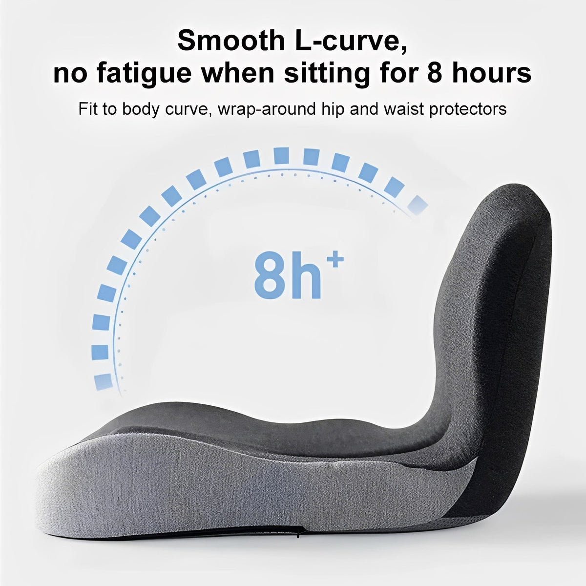 High-Density Foam Seat Back Support Wedge – L-Shaped Lower Spine Rest with Non-Slip Bottom for Office Chair, Car, Home | Thomler