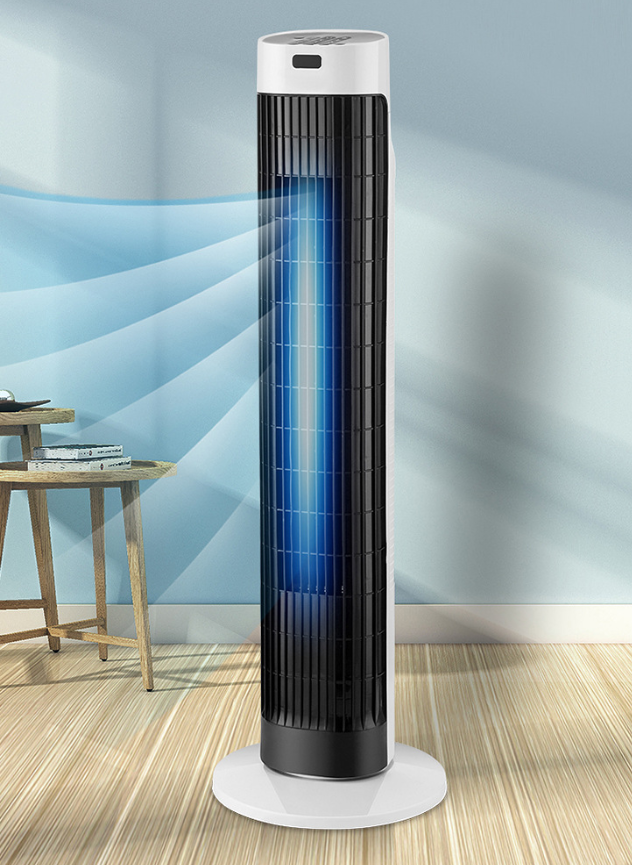 Tower Fan Bladeless Design with Remote | Quiet Oscillating Air Circulator 3-Speed Settings 12-Hour Timer LED Display | Safe Cooling for | Thomler