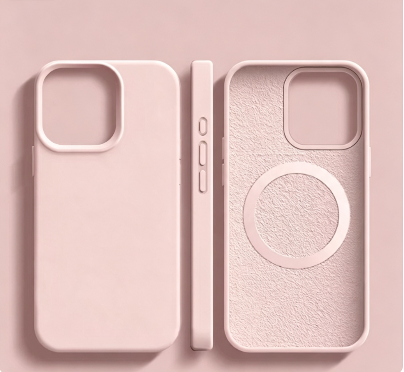 Liquid Silicone iPhone Cover with Built-In Magnets for MagSafe Wireless Charging – Slim Protective Shell with Soft Interior & | Thomler
