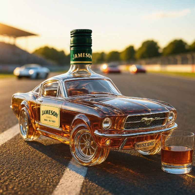 Muscle Car Glass Spirit Decanter for Whiskey, Bourbon & Liquor Display – Collectible Automotive Barware for Home Bar, Man Cave & Living Room | Thomler