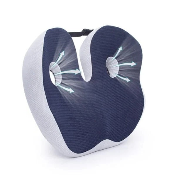 Memory Foam Seat Cushion with Tailbone Cutout for Office Chair, Car & Wheelchair – Ergonomic Support for Lower Back & Hip Pain Relief | Thomler