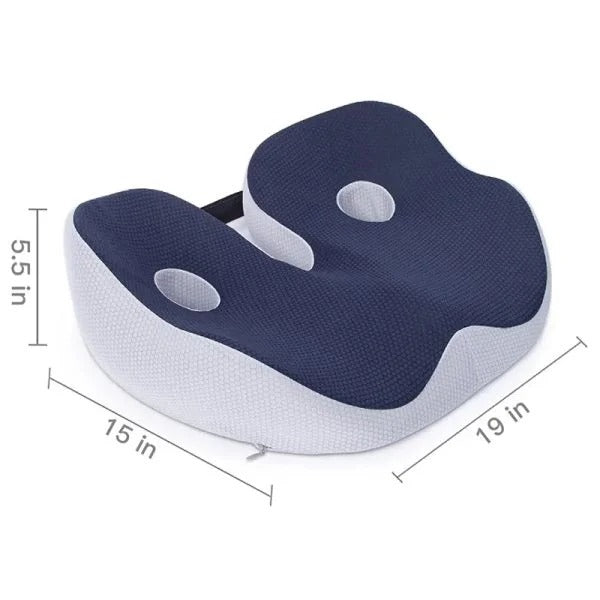 Memory Foam Seat Cushion with Tailbone Cutout for Office Chair, Car & Wheelchair – Ergonomic Support for Lower Back & Hip Pain Relief | Thomler