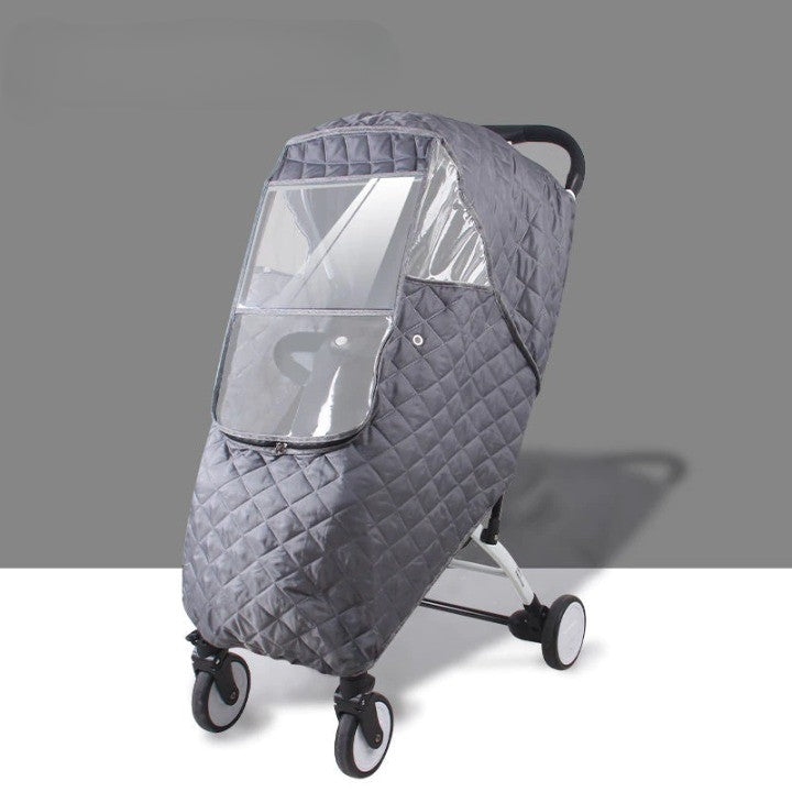 Weather Shield Stroller Cover for Rain & Wind – Clear View Window, Universal Fit Carriage Protector | Thomler