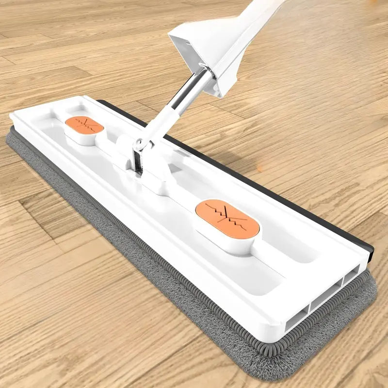 Rotating Flat Mop with Hands-Free Wringing System for Hardwood Tile Laminate | Triangle Head Corner Cleaner | Microfiber Floor Cleaning | Thomler