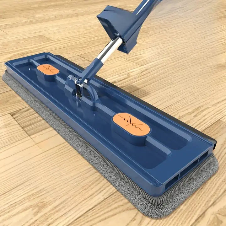 Rotating Flat Mop with Hands-Free Wringing System for Hardwood Tile Laminate | Triangle Head Corner Cleaner | Microfiber Floor Cleaning | Thomler