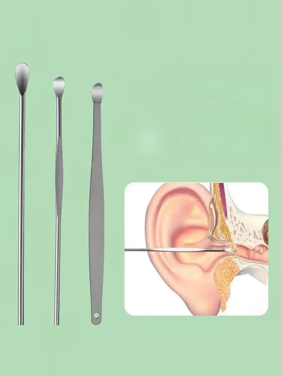 Stainless Steel Ear Cleaning Tool Set 6-Piece Reusable Earwax Removal Tools with Storage Case for Adults Kids Safe Effective Ear Hygiene | Thomler