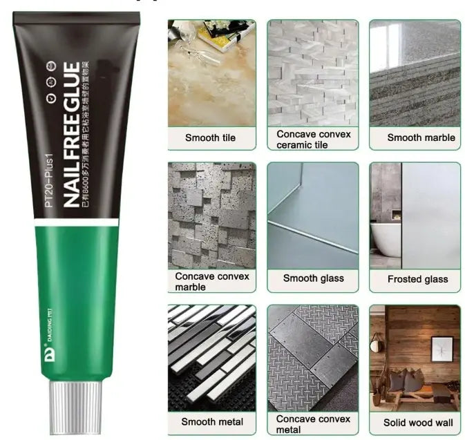 Heavy-Duty Adhesive Bonding Paste for Walls Metal Wood Glass Tile Waterproof No-Drill Mounting Solution for Bathroom Kitchen Mirror Cabinet | Thomler