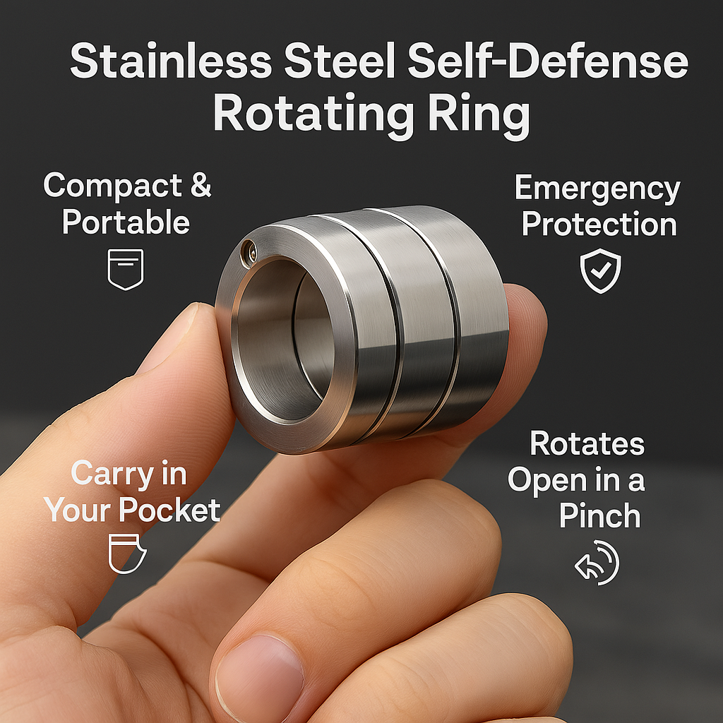 Tactical Emergency Ring Self Defense Tool Silver Metal Finger Guard Discreet Protection Everyday Carry Compact Security Ring for Women Men | Thomler