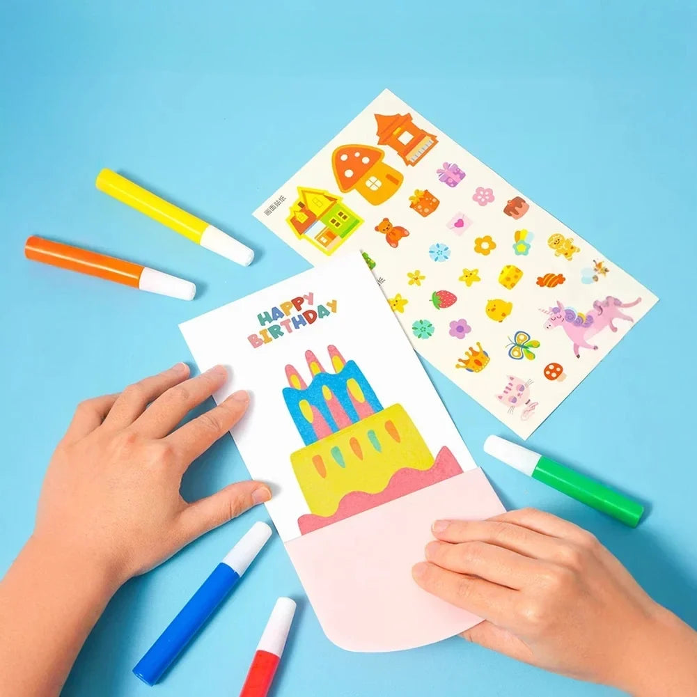 Kids Rainbow Scratch Art Kit with Squeeze Pens & Reveal Cards for Creative Screen-Free Play | Thomler