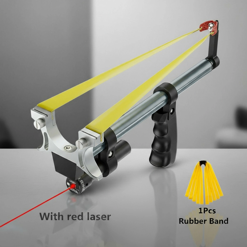 Adjustable Precision Slingshot with Laser Sight & Telescoping Handle for Target Shooting & Outdoor Recreation | Thomler
