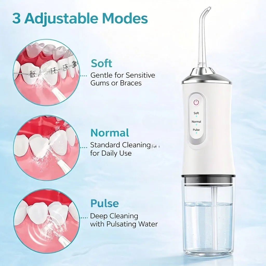 Cordless Water Flosser with 3 Pressure Modes for Travel & Home – Rechargeable Dental Irrigator for Braces, Gums & Deep Cleaning | Thomler