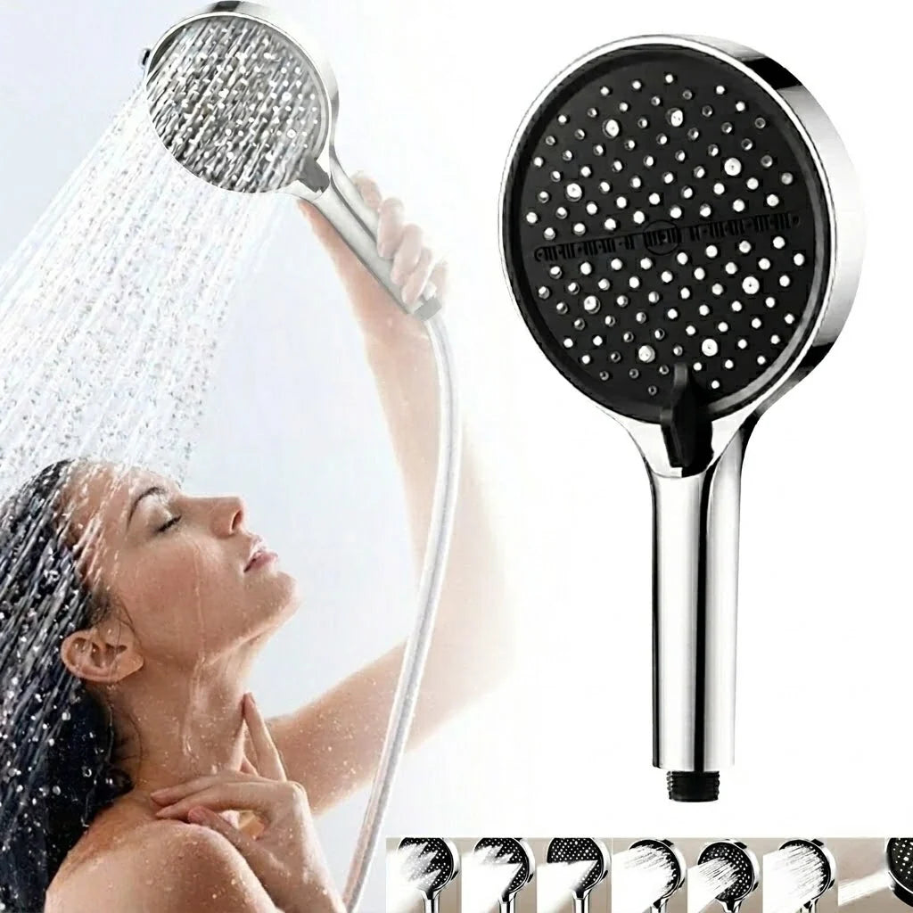 Handheld Shower Head with 7 Spray Settings, High Pressure Chrome Rainfall Showerhead for Bathroom, Adjustable Water Flow Wand for Low | Thomler