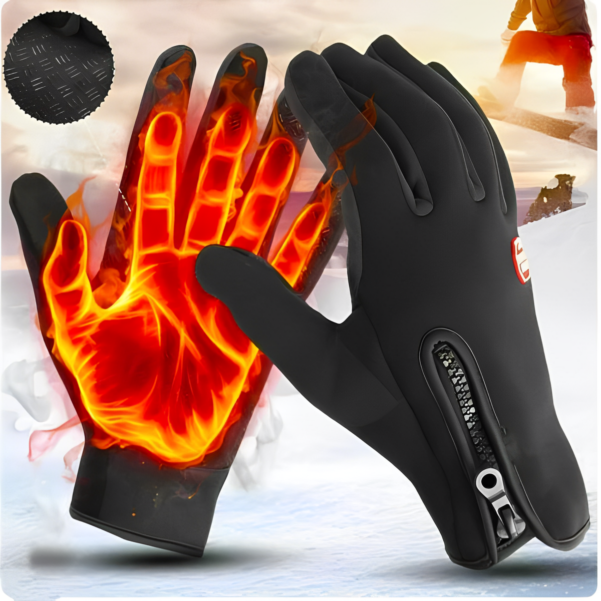 Rechargeable Heated Winter Gloves with 3-Level Temperature Control for Cold Weather Outdoor Activities | Touchscreen Compatible Thermal | Thomler