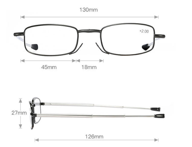 Compact Pocket Reading Spectacles with Travel Pouch – Collapsible Frame & HD Optics for Men & Women | Thomler