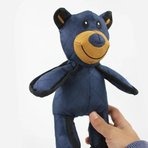 Plush Bear Chew Toy with Squeaker for Dogs – Heavy Duty Stuffed Animal – Machine Washable – 10 x 8 Inches | Thomler
