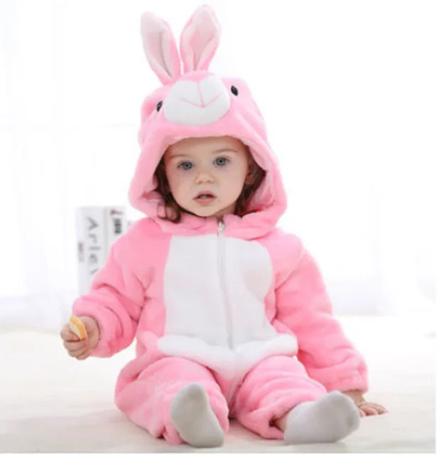 Soft Baby Animal Onesie Costume with Hood – Full-Zip Fleece Outfit for Infants & Toddlers – Home, Playdates & Photo Ops | Thomler