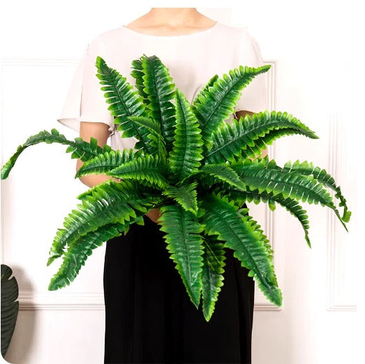 Outdoor Faux Fern Bush – Weatherproof Synthetic Greenery for Porch, Patio & Yard Decor | Thomler