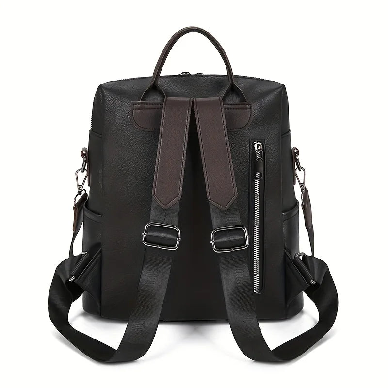 Convertible Faux Leather Backpack Purse for Women – Zip-Around Multi-Pocket Shoulder Bag Daypack for Work Travel School Everyday | Thomler