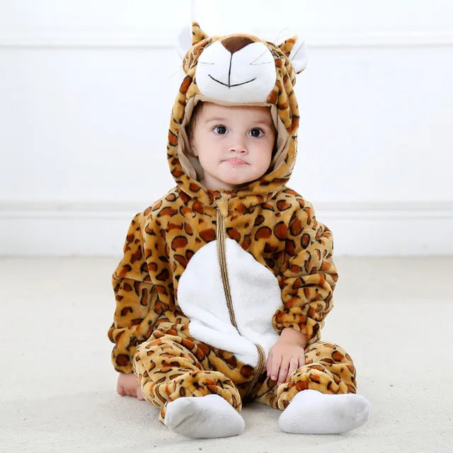 Soft Baby Animal Onesie Costume with Hood – Full-Zip Fleece Outfit for Infants & Toddlers – Home, Playdates & Photo Ops | Thomler