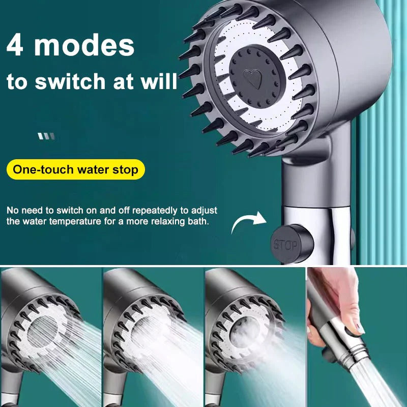 Filtered Rainfall Showerhead with Pressure Boost & Water-Saving Flow Control for Bathroom | Thomler
