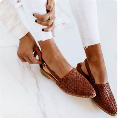 Handwoven Slingback Ballet Flats – Lightweight Cushioned Slip-On Mules for Women | Thomler