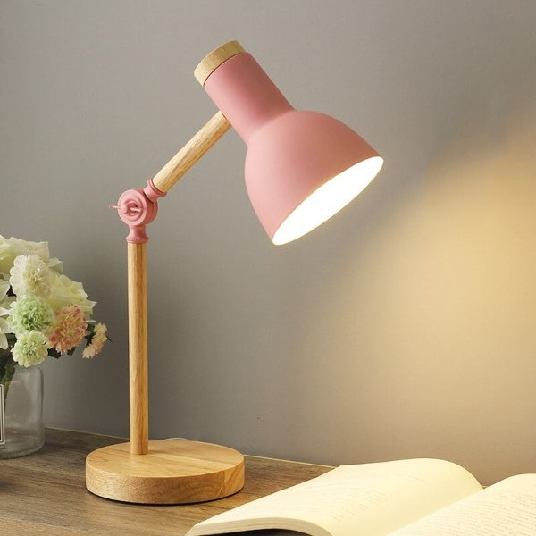 Articulated Wood & Metal LED Reading Lamp with Adjustable Arm – Modern Task Lighting for Desk, Office, Bedroom | Thomler