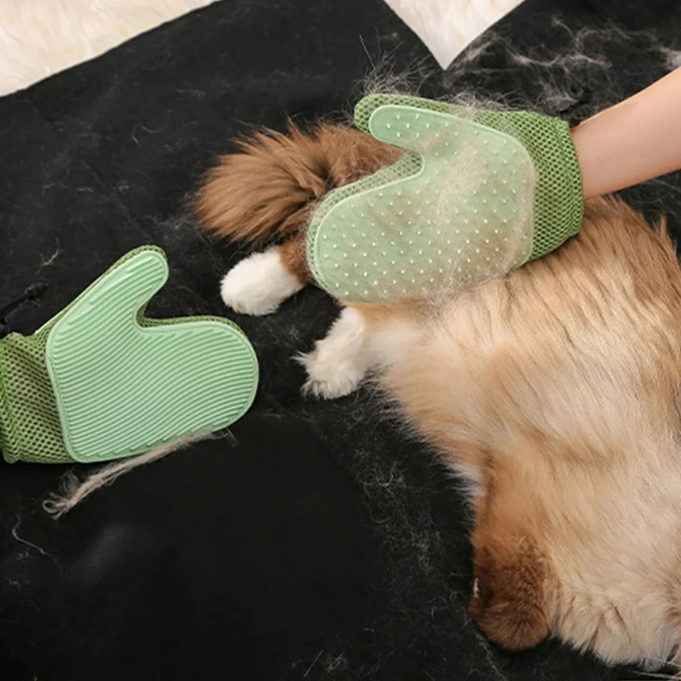Dual-Sided Pet Hair Removal Mitt for Cats – Flexible Grooming & Massage Hand Tool | Thomler