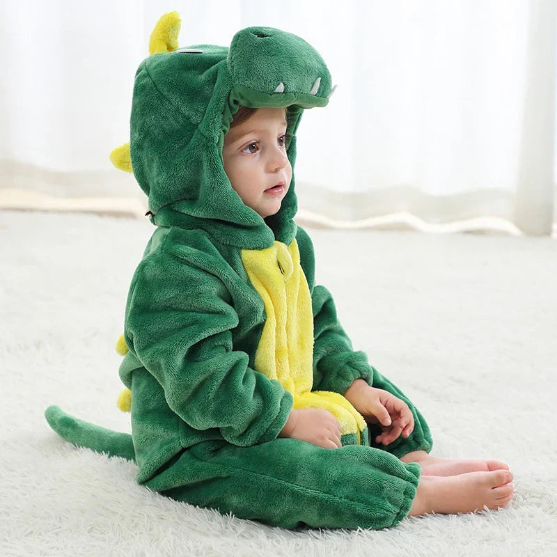 Soft Baby Animal Onesie Costume with Hood – Full-Zip Fleece Outfit for Infants & Toddlers – Home, Playdates & Photo Ops | Thomler