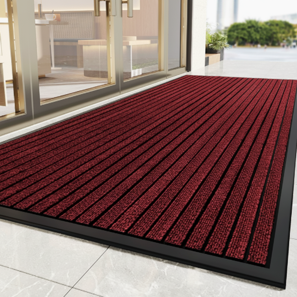 Indoor Outdoor Rubber Doormat Non-Slip Striped Entry Mat for Front Door Hallway Patio Foyer Mud Room High Traffic Areas Home Entryway | Thomler