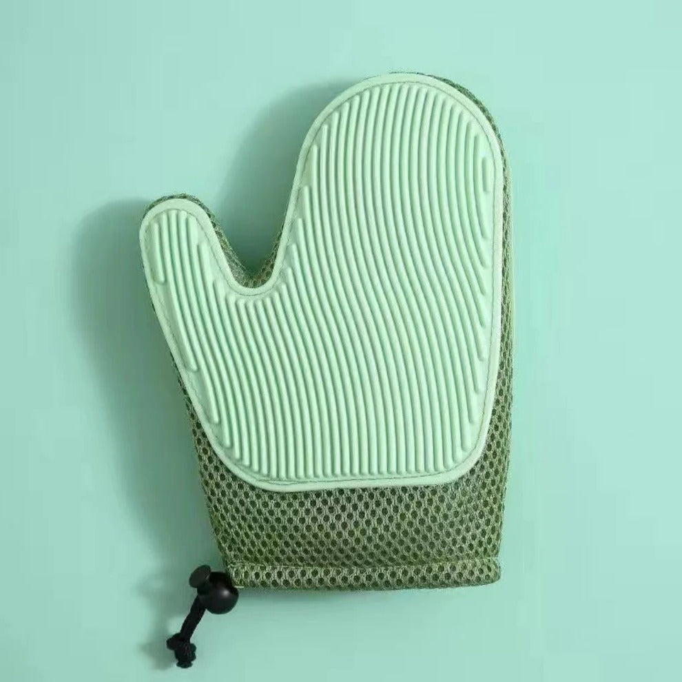 Dual-Sided Pet Hair Removal Mitt for Cats – Flexible Grooming & Massage Hand Tool | Thomler