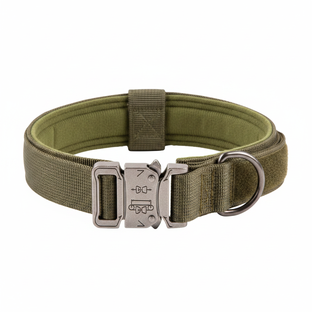 Padded Tactical Dog Collar with Handle – Adjustable Heavy-Duty Nylon for Training, Walks & Active Dogs | Thomler