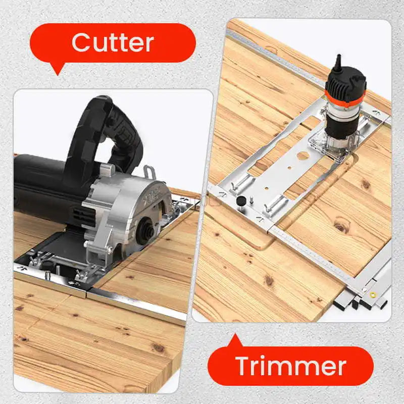 Stainless Steel Edge Guide for Woodworking | Dual Ruler with Quick-Release Clamp for Accurate Straight Cuts & Rip Cuts | Thomler